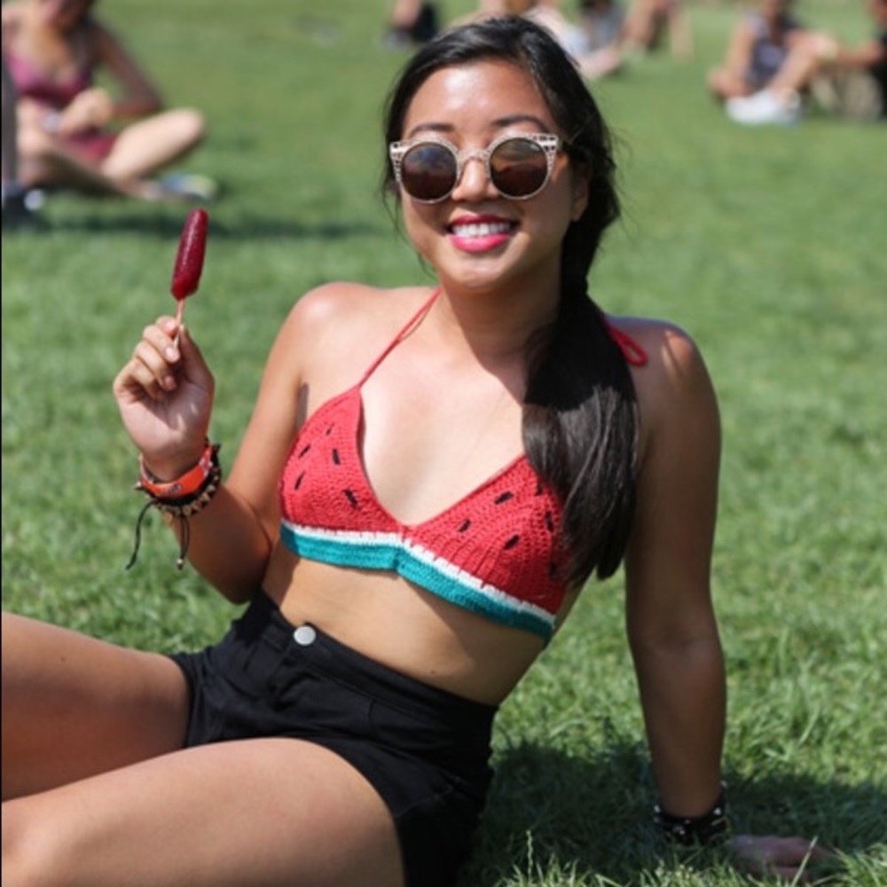 Crochet Watermelon Bikini Top