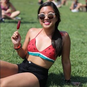 Crochet Watermelon Bikini Top