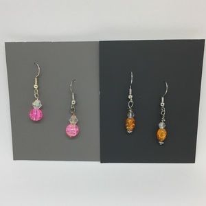 5 for $20 Pair of pink and orange earrings
