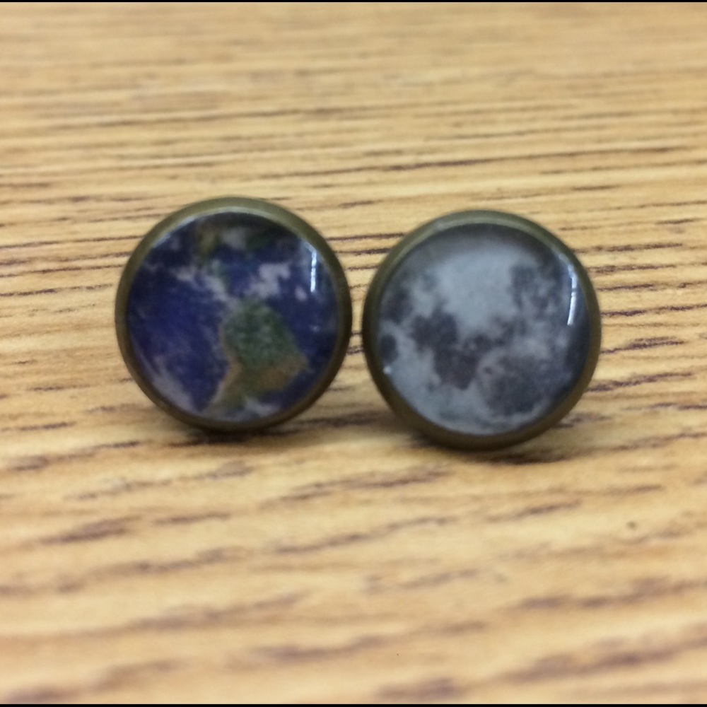 Earth and moon earrings
