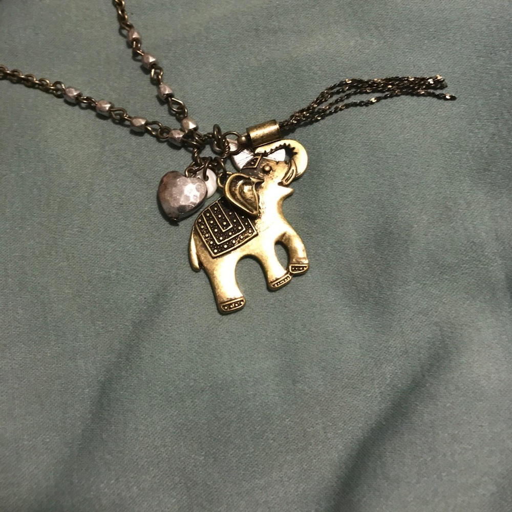 Long gold necklace