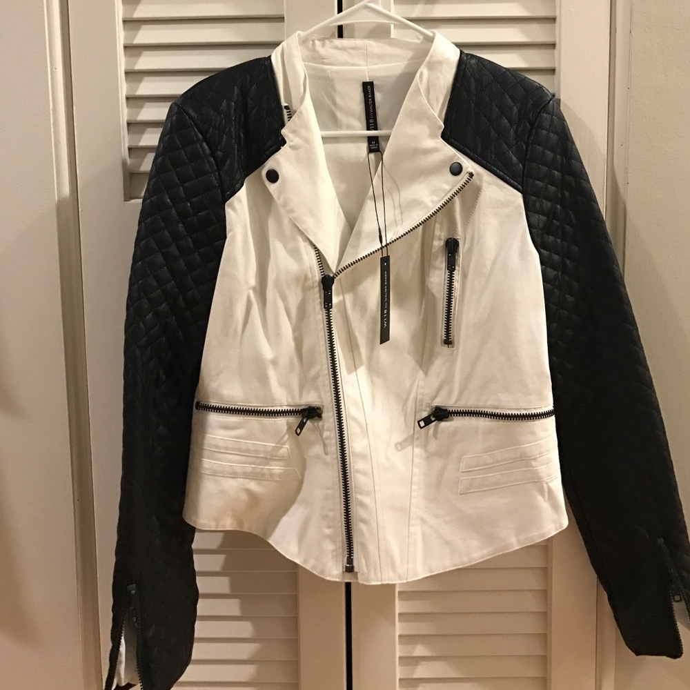 Leather jacket (maybe faux)