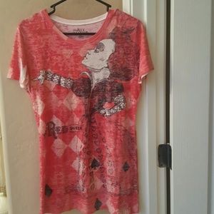 Alice in Wonderland red & white the shirt