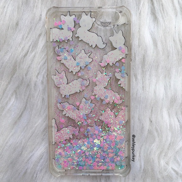 SOLD caticorn glitter waterfall iPhone 6/6s case - Picture 3 of 3