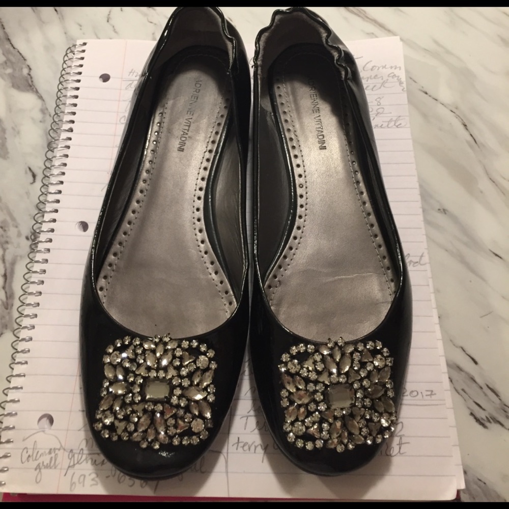 Shoes Adrienne Vittadini black patent flats 9