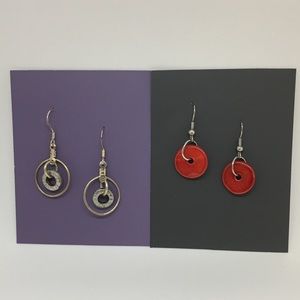 5 for $20 Two pairs of circle earrings