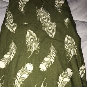 Olive green feathers