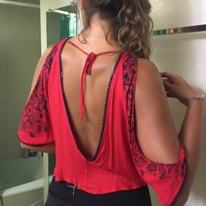 Urban Outfitters Ecoté Open Back & Sleeve Blouse