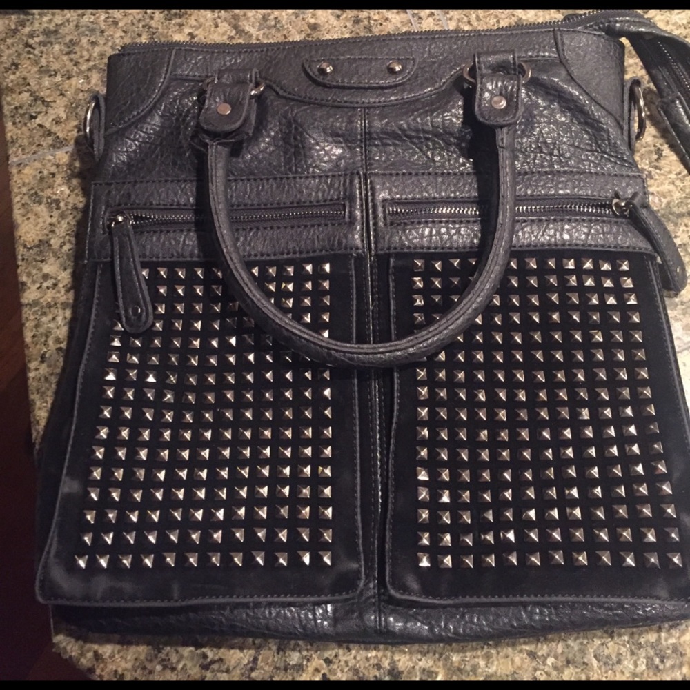 Black studded bag