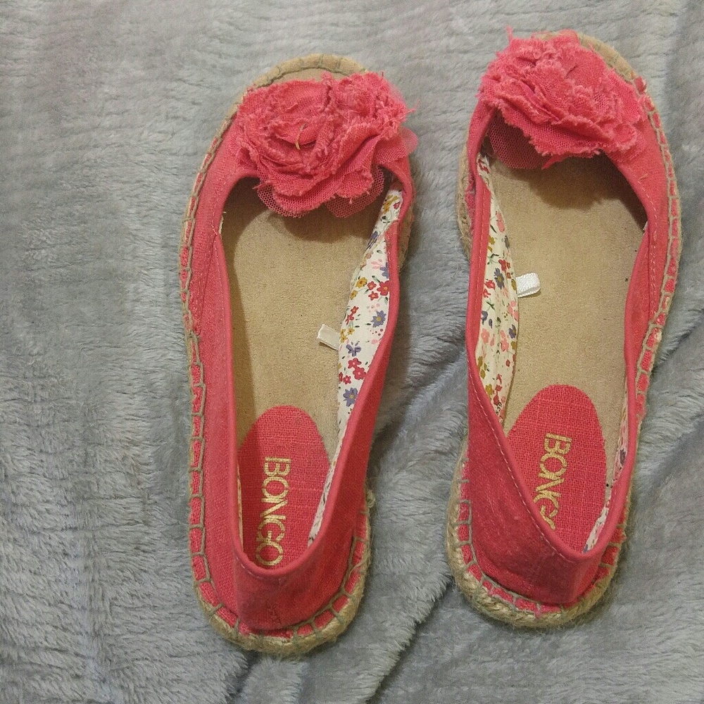 Pink Flower Bongo Flats/Espadrilles