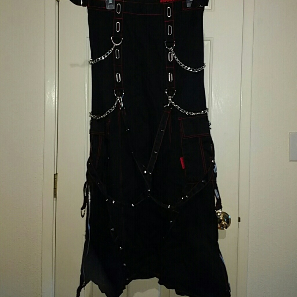 Nwot Tripp black maxi goth punk chain skirt