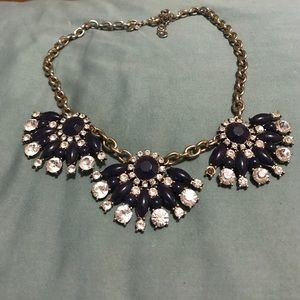 Blue and silver statement necklace