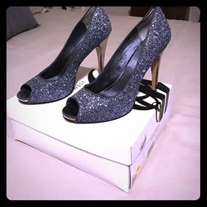 SPARKLE Peep Toe Pumps - Nine West - NEW