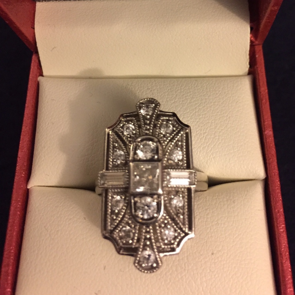 Art Deco Sterling silver CZ ring by Berricle