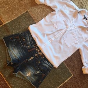 EXPRESS " Daisy Duke " Denim Shorts