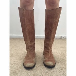 BDG Knee High Brown Leather Boots