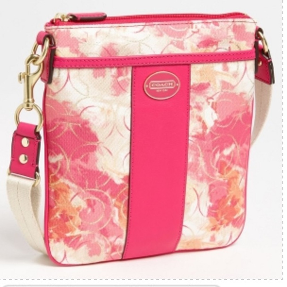 (SOLD) Pink Floral Coach Cross Body