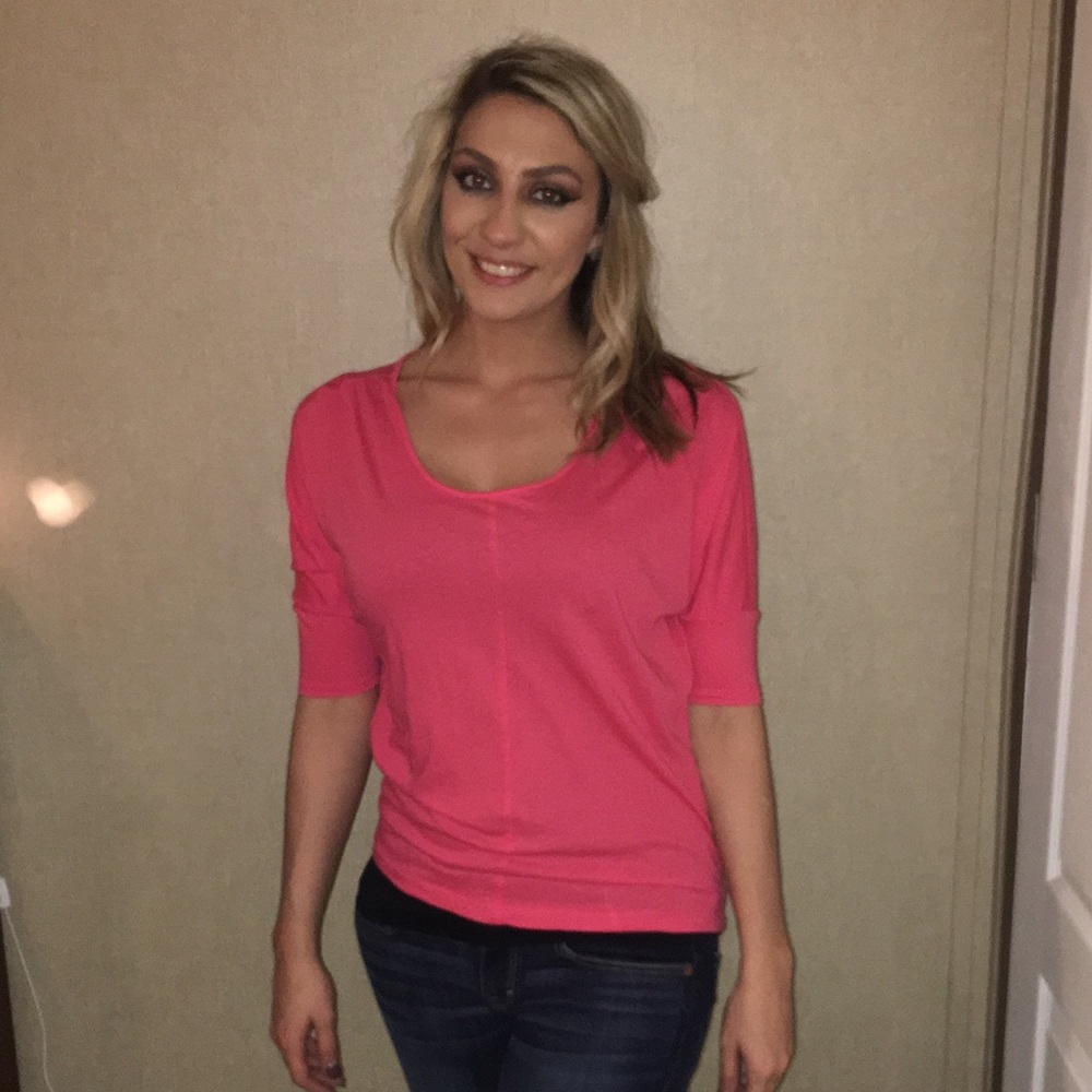 3/4 sleeve pink express top