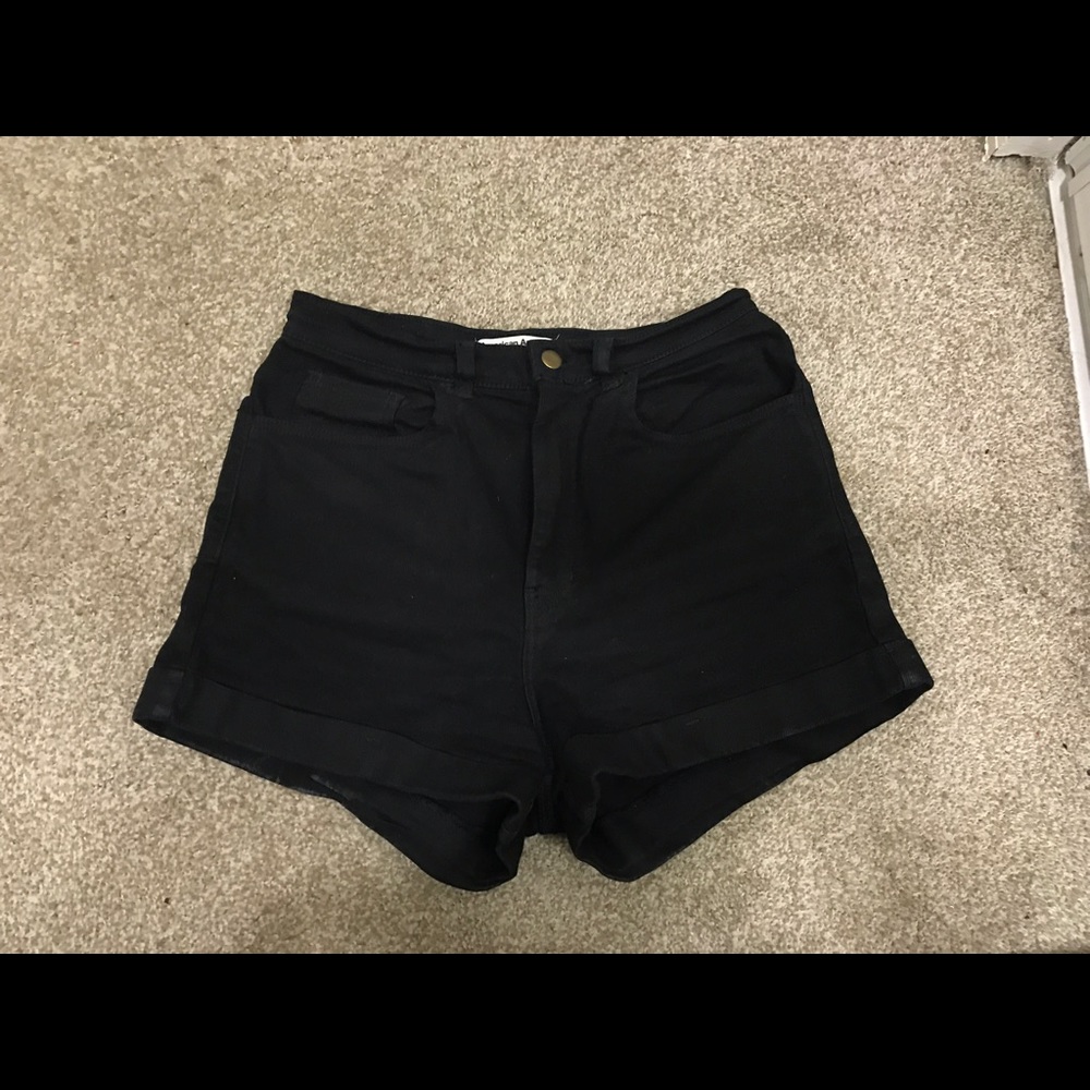 High-Waist Jean Cuff Short