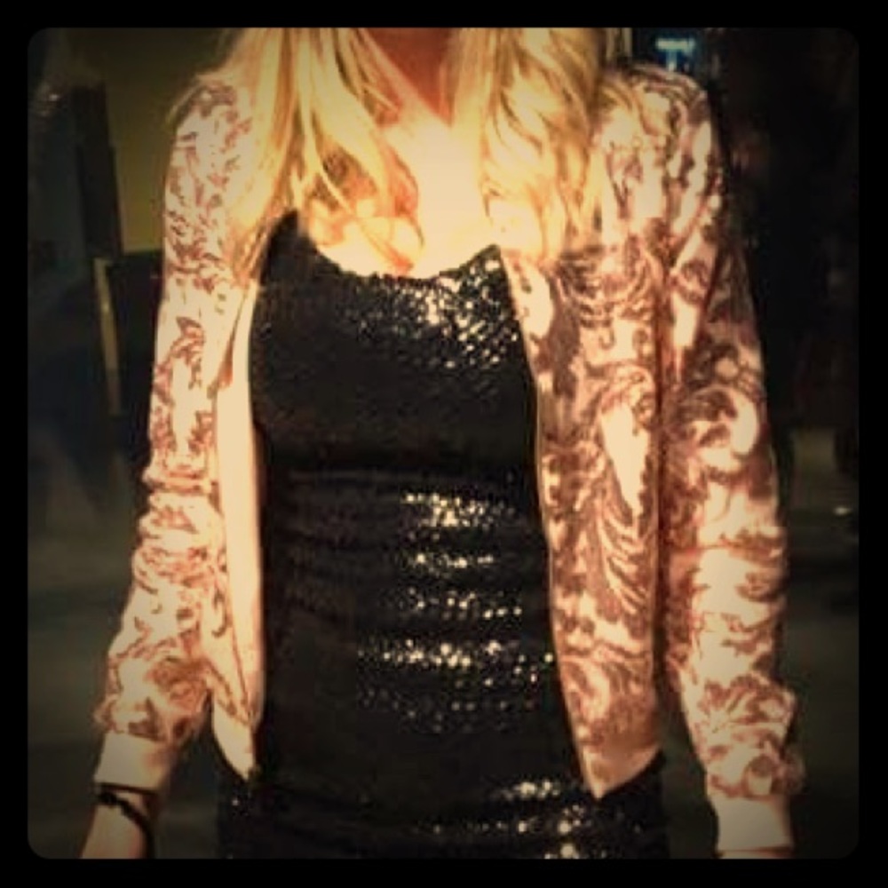 Paisley gold sparkling lightweight jacket M