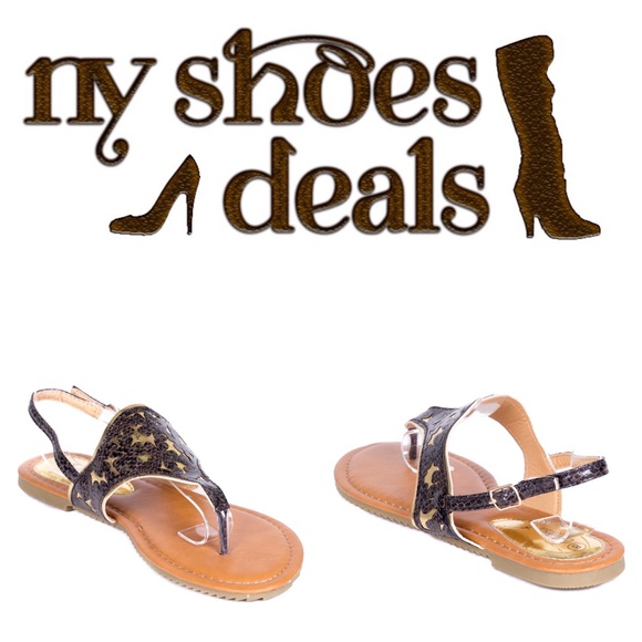 Women D-Brown Slingback Thong Flat Sandals S1942 - Picture 2 of 4