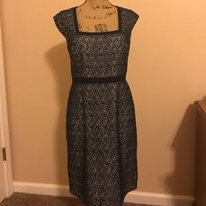 Navy Eyelet Ann Taylor Dress