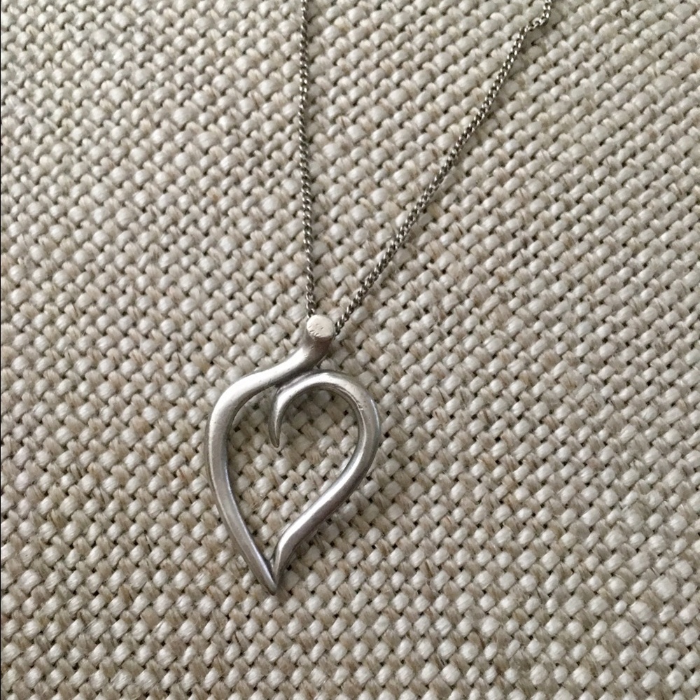 Tiffany & Co Sterling Silver Heart Leaf Necklace