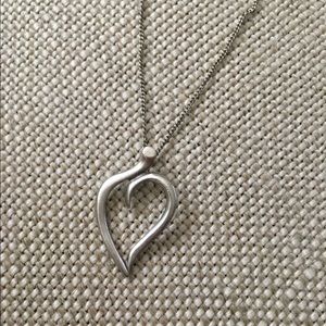 Tiffany & Co Sterling Silver Heart Leaf Necklace