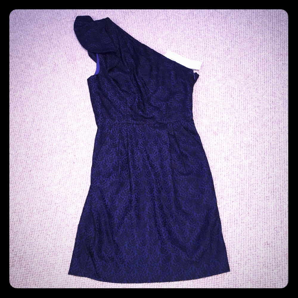 Black Lace Over Blue BCBGeneration Dress