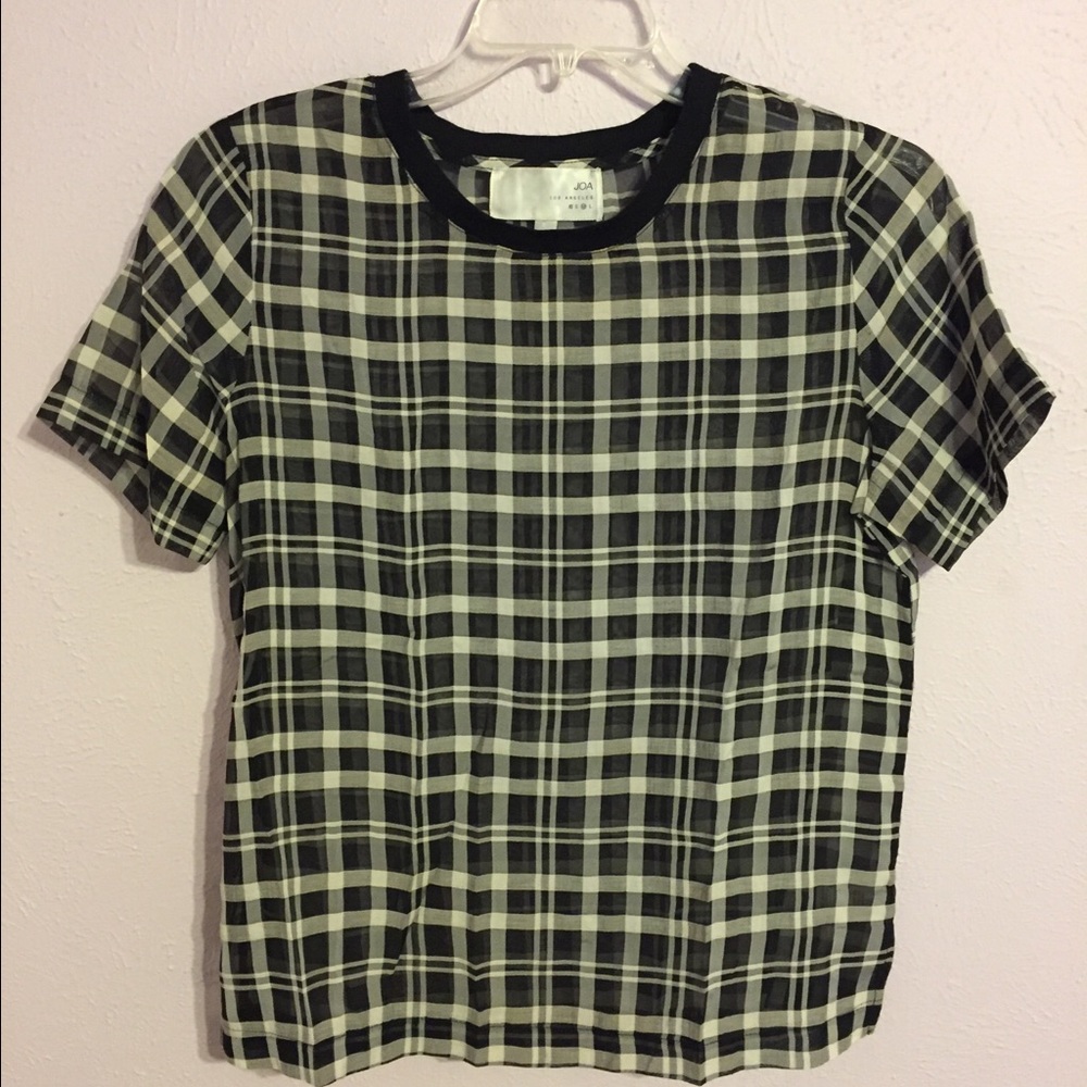 Window Pane Plaid Top