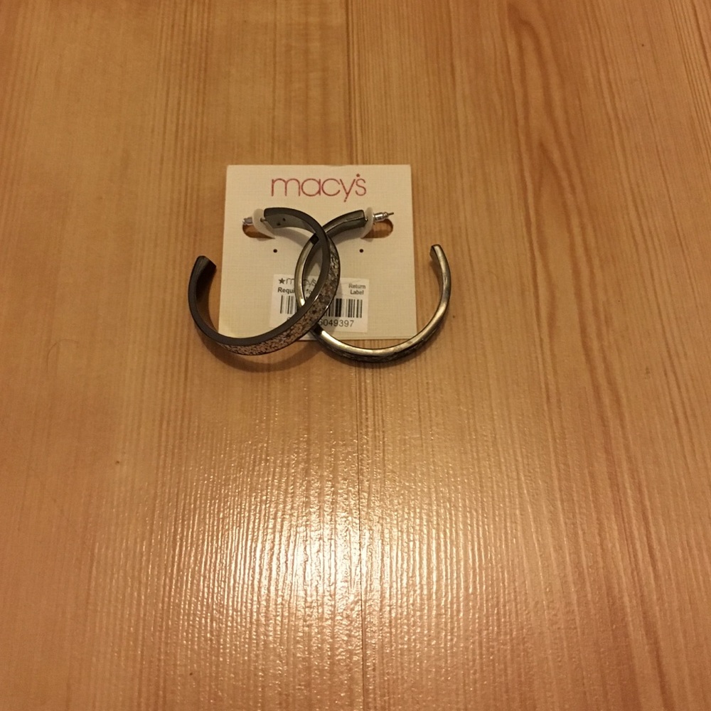 Macy's Silver Hoop Earings