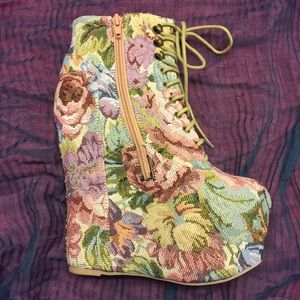 Jeffrey Campbell Floral Tapestry Boots