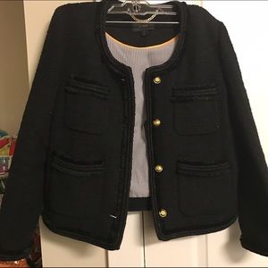 JCrew Black Tweed Jacket sz 6