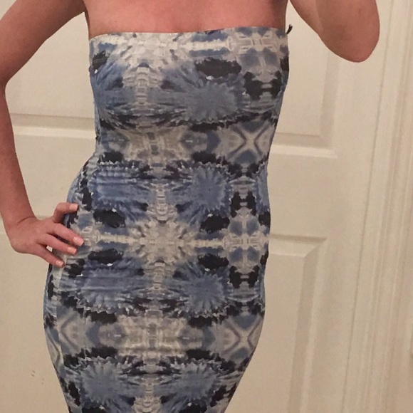Strapless blue maxi dress - Picture 5 of 6