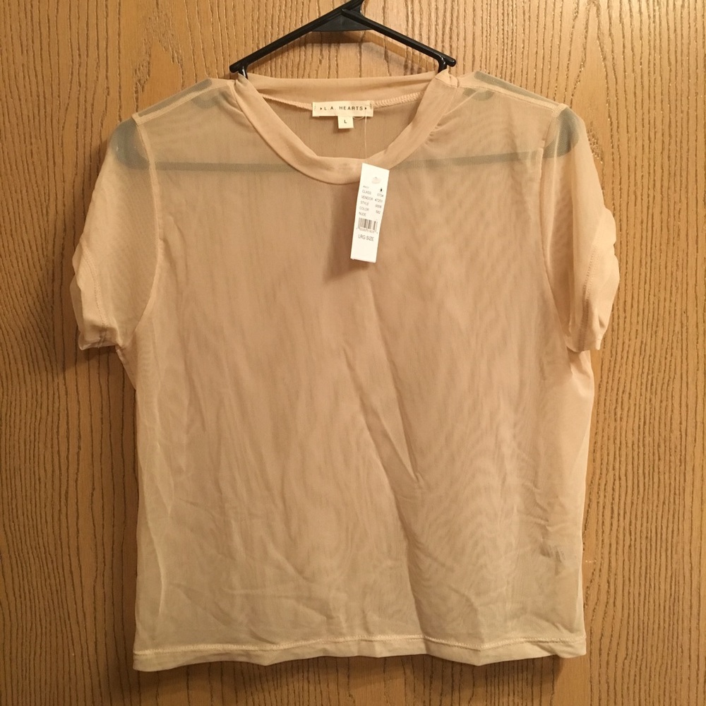 Nude sheer/mesh top