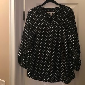 Black & white polka dot blouse