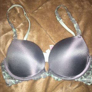 Gray and turquoise PINK bra