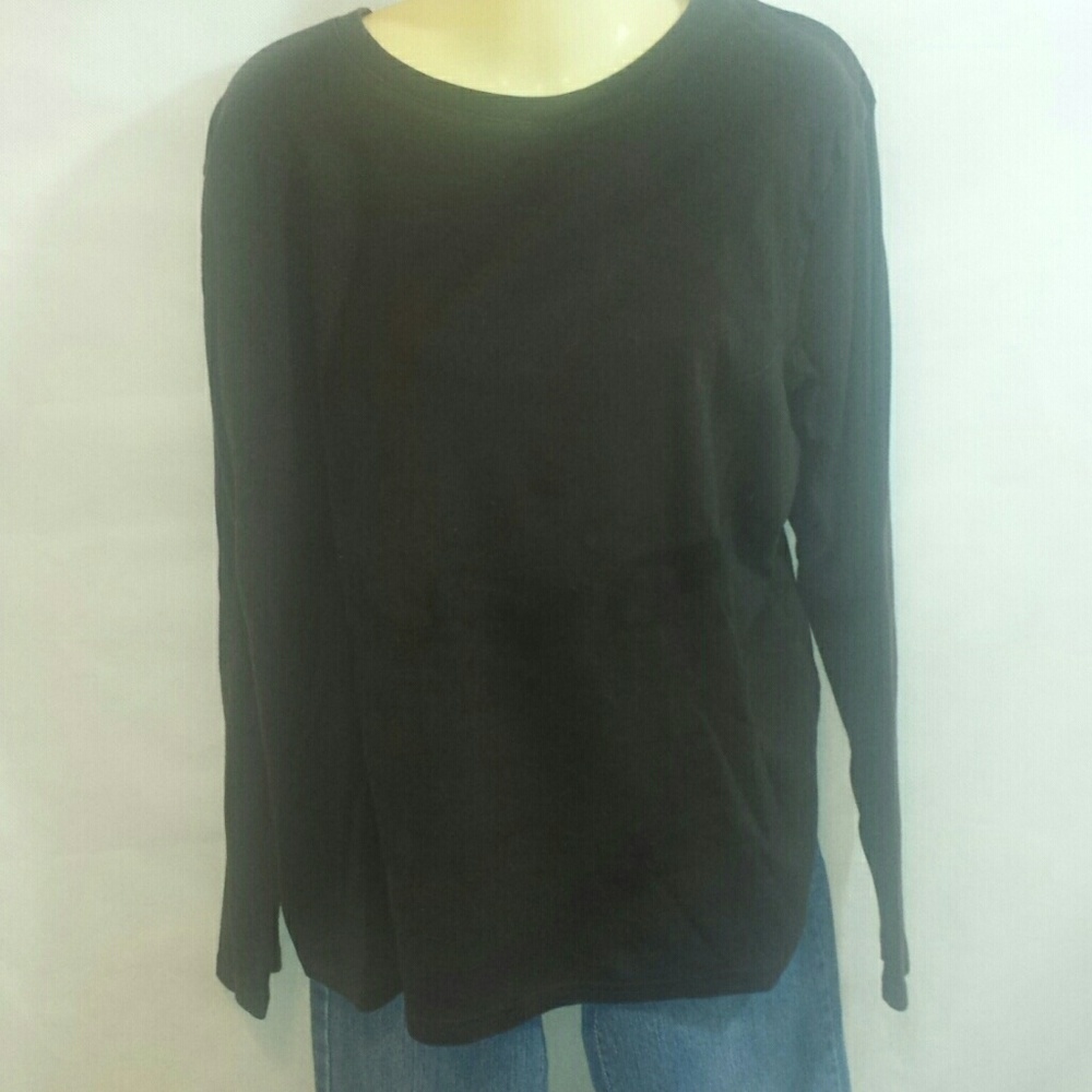 Dark brown long sleeve knit top