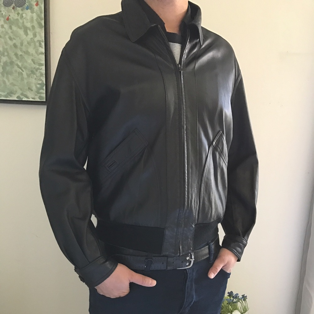 Vintage Black Reversible Bally Bomber Jacket.