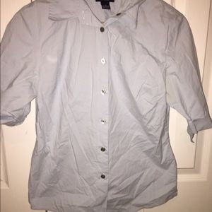 Light blue button down short sleeved
