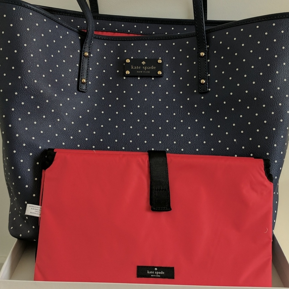 Kate Spade Blue Polka Dots Diaper Tote Bag