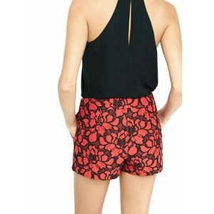 Express Red Lace/Embroidered shorts