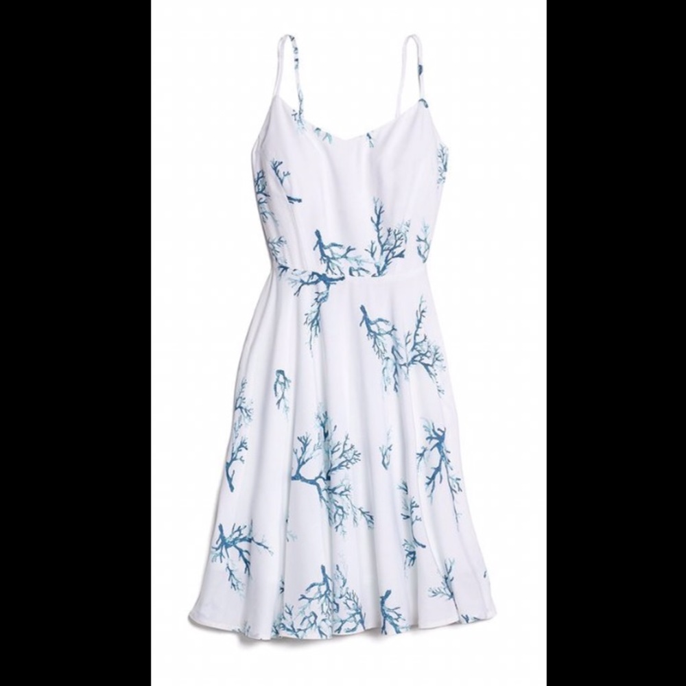 Old Navy Coral Blue and White Dress