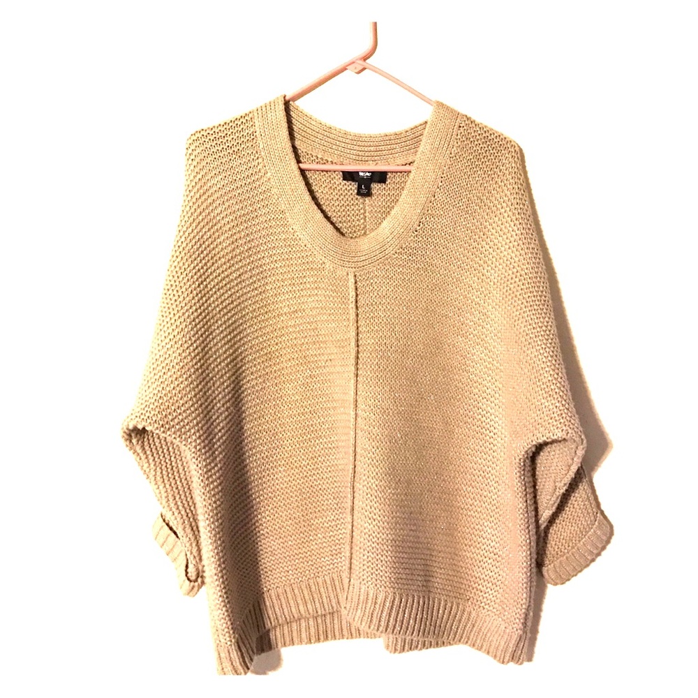 Tan Overside Quarter Sleeved Sweater