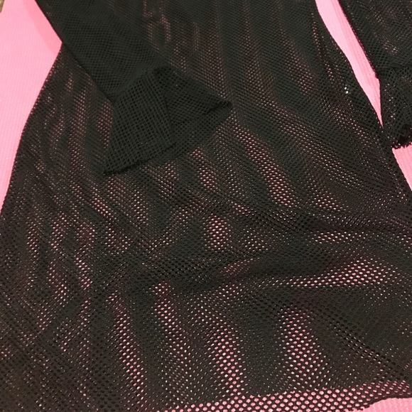 Black Mesh "Bell Sleeve" Dress - Picture 4 of 4