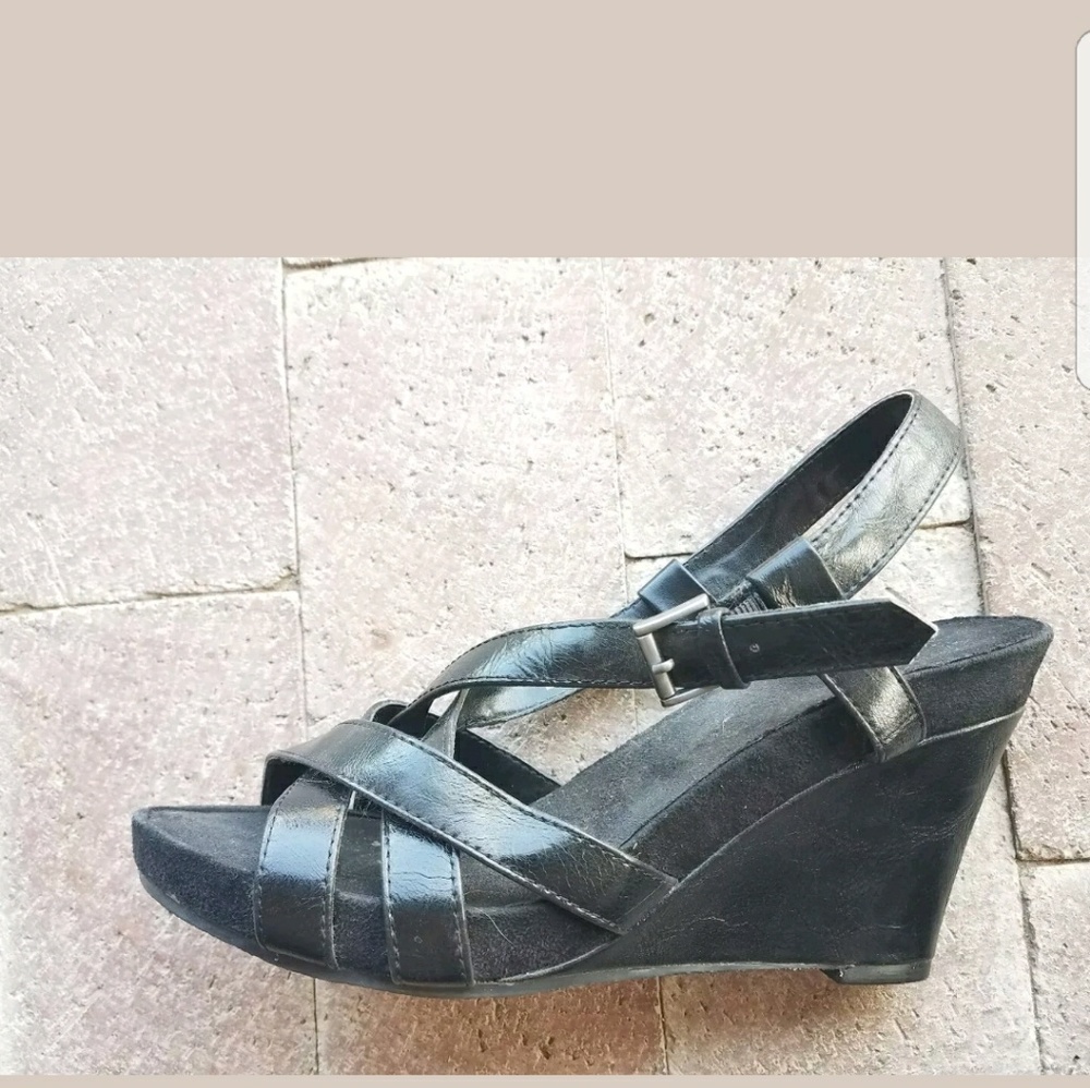 Aerosols wedge heel sandal black