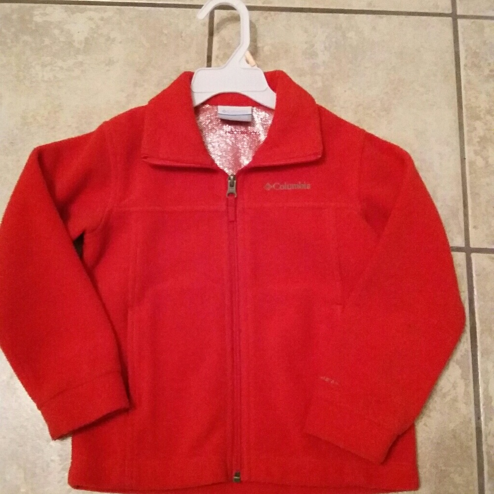 Girls Columbia Red Fleece Jacket