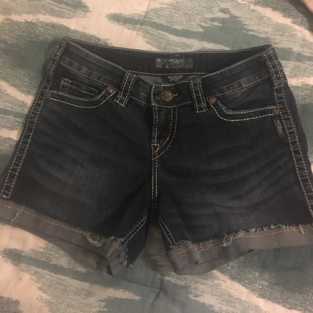 Silver Jean Shorts