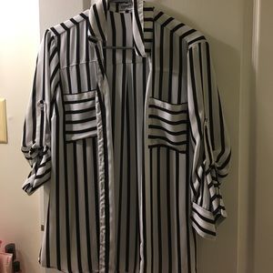 Black and white striped portofino shirt