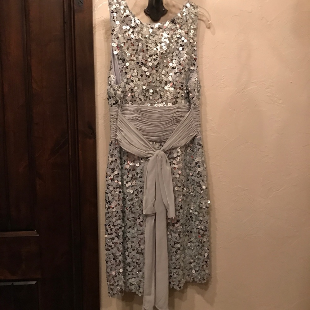 BCBG Maxaria Silver Sequin Party Dress - Picture 2 of 3